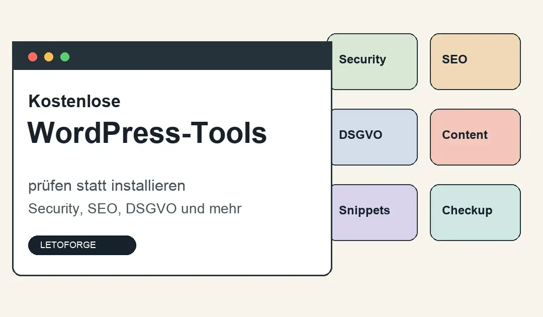 Kostenlose WordPress-Tools: Was du prüfen kannst, ohne ein Plugin zu installieren